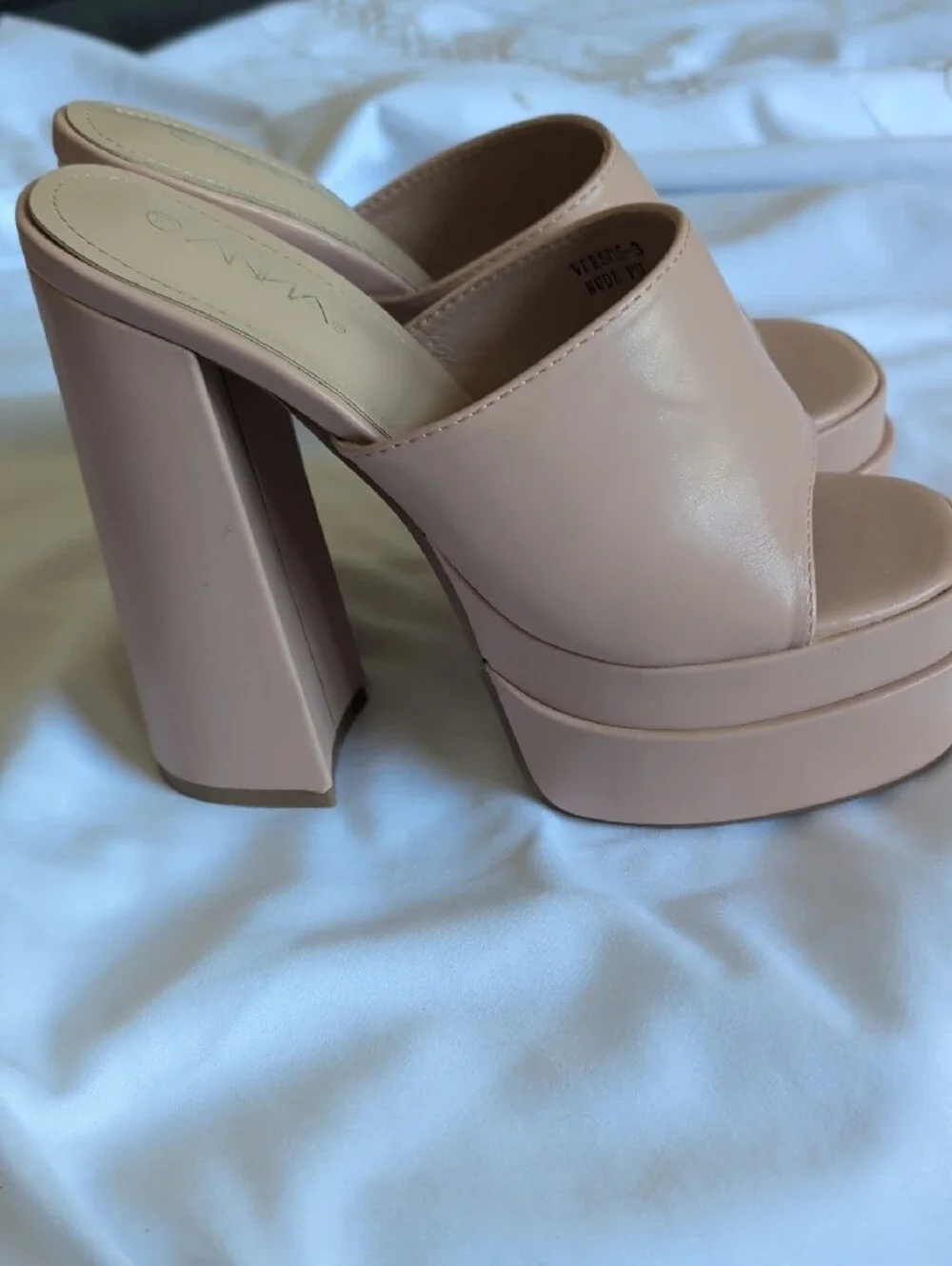 Anna Nude Pink Platform Mule Slide